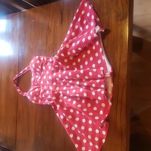 Red sundress with polka dots